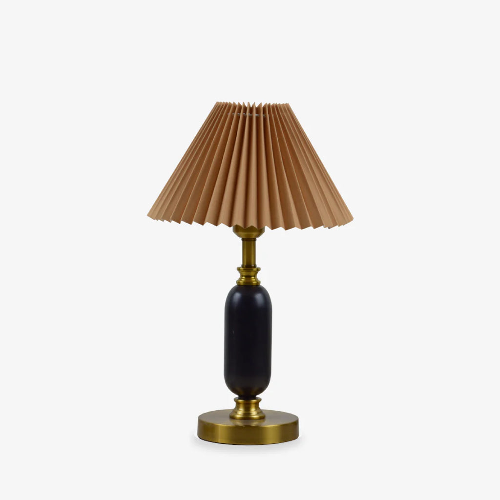 Pleated Table Lamp | American Style Fabric Shade Accent Light | Lologe