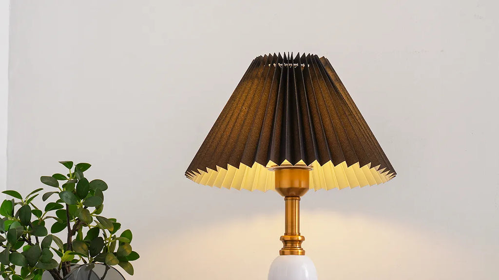 Pleated Table Lamp | American Style Fabric Shade Accent Light | Lologe