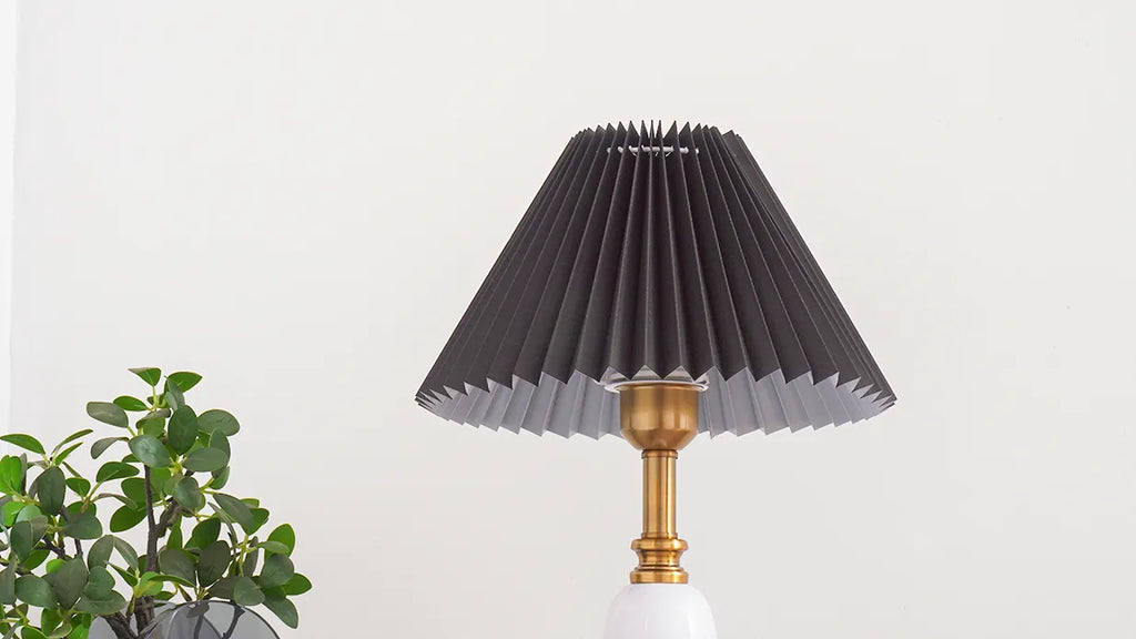 Pleated Table Lamp | American Style Fabric Shade Accent Light | Lologe