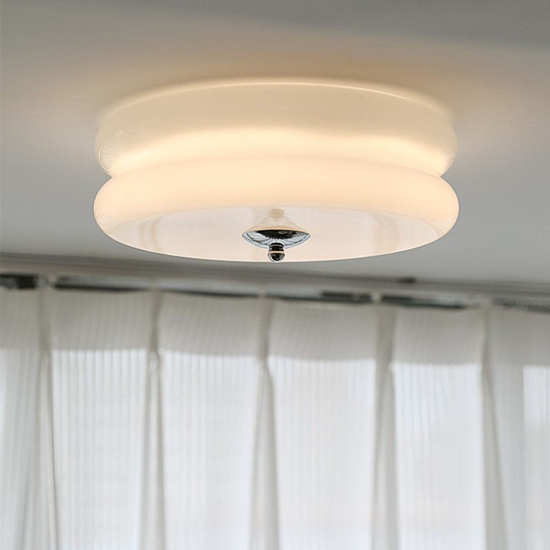 Cream Ceiling Light | Art Deco Flush Mount Fixture for Bedroom & Living Room | Lologe