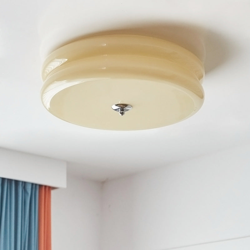 Cream Ceiling Light | Art Deco Flush Mount Fixture for Bedroom & Living Room | Lologe