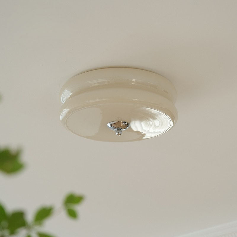 Cream Ceiling Light | Art Deco Flush Mount Fixture for Bedroom & Living Room | Lologe