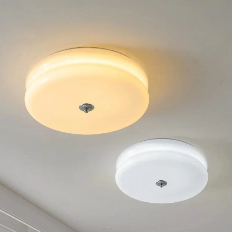 Cream Ceiling Light | Art Deco Flush Mount Fixture for Bedroom & Living Room | Lologe