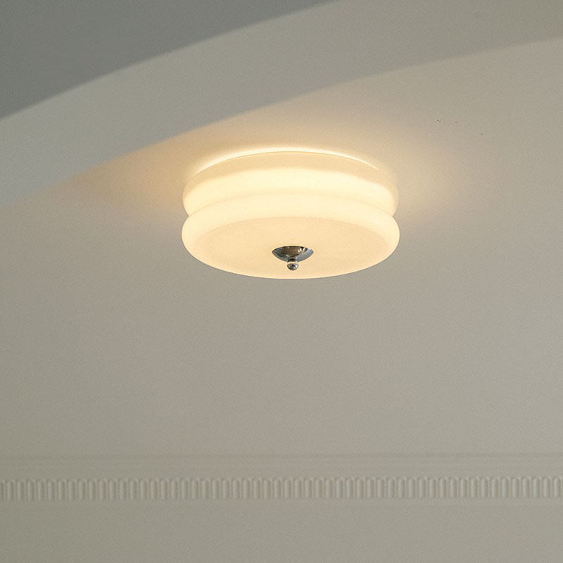 Cream Ceiling Light | Art Deco Flush Mount Fixture for Bedroom & Living Room | Lologe