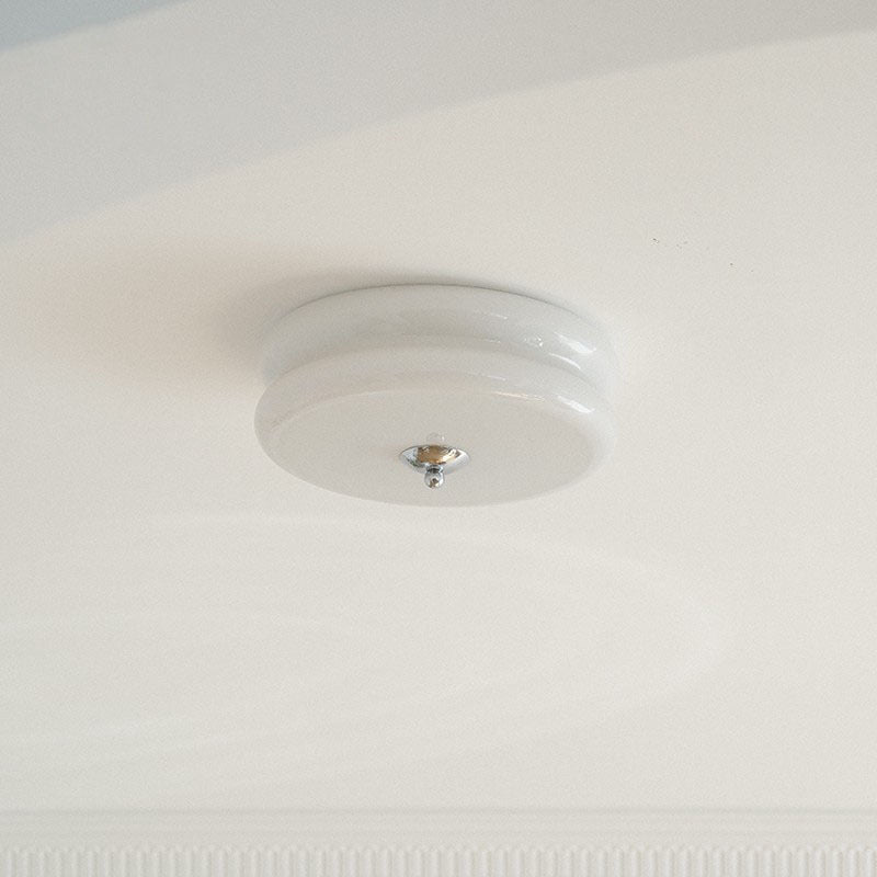 Cream Ceiling Light | Art Deco Flush Mount Fixture for Bedroom & Living Room | Lologe