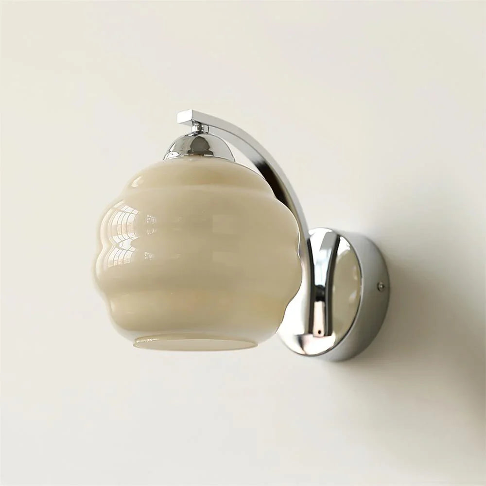 Cream Wall Light | Retro Wall Sconce | Bedroom & Hallway | E27 | Lologe