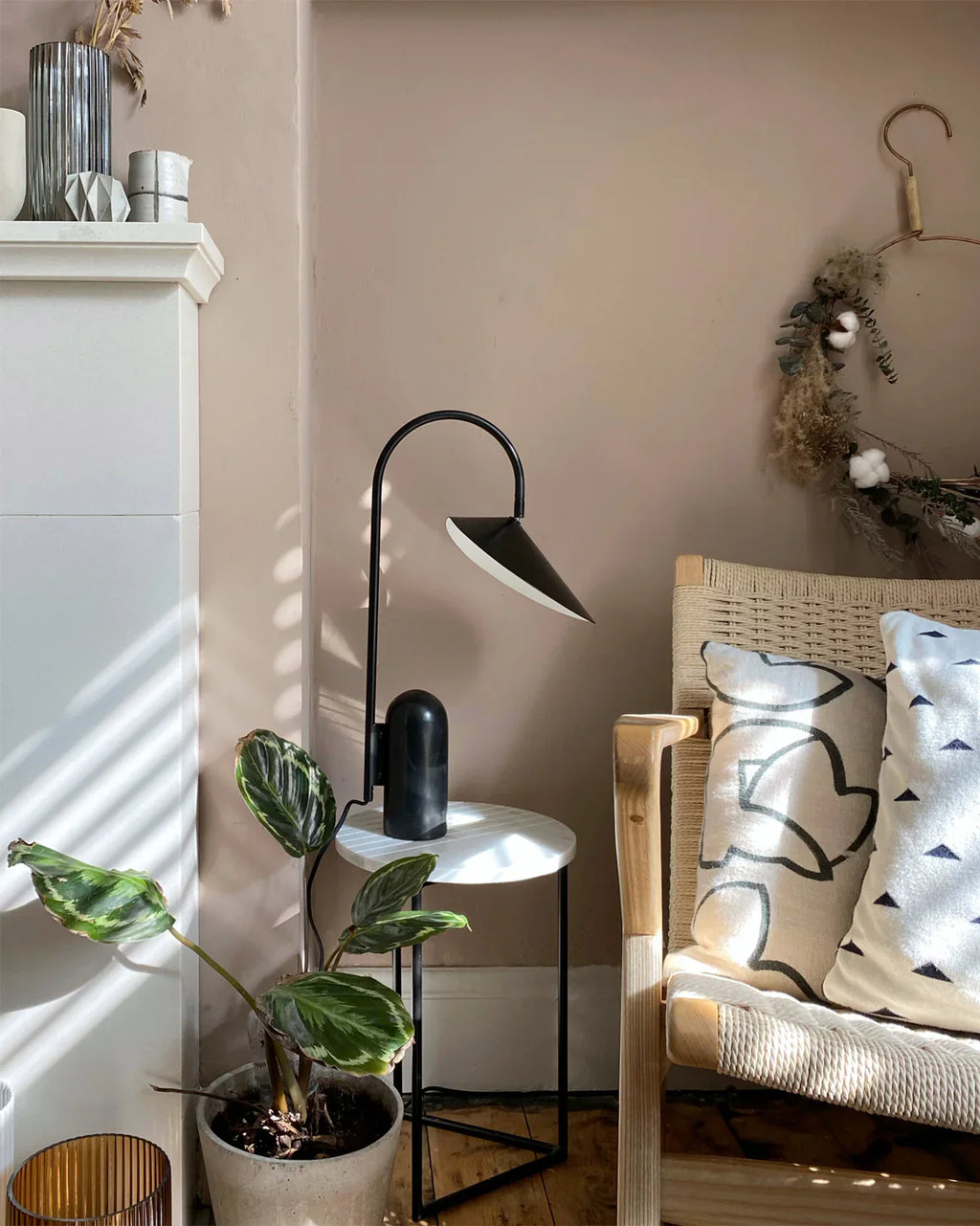 Travertine Table Lamp | Modern Marble Bedside Light for Bedroom & Living Room | Lologe