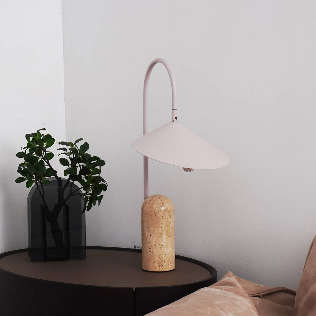 Travertine Table Lamp | Modern Marble Bedside Light for Bedroom & Living Room | Lologe
