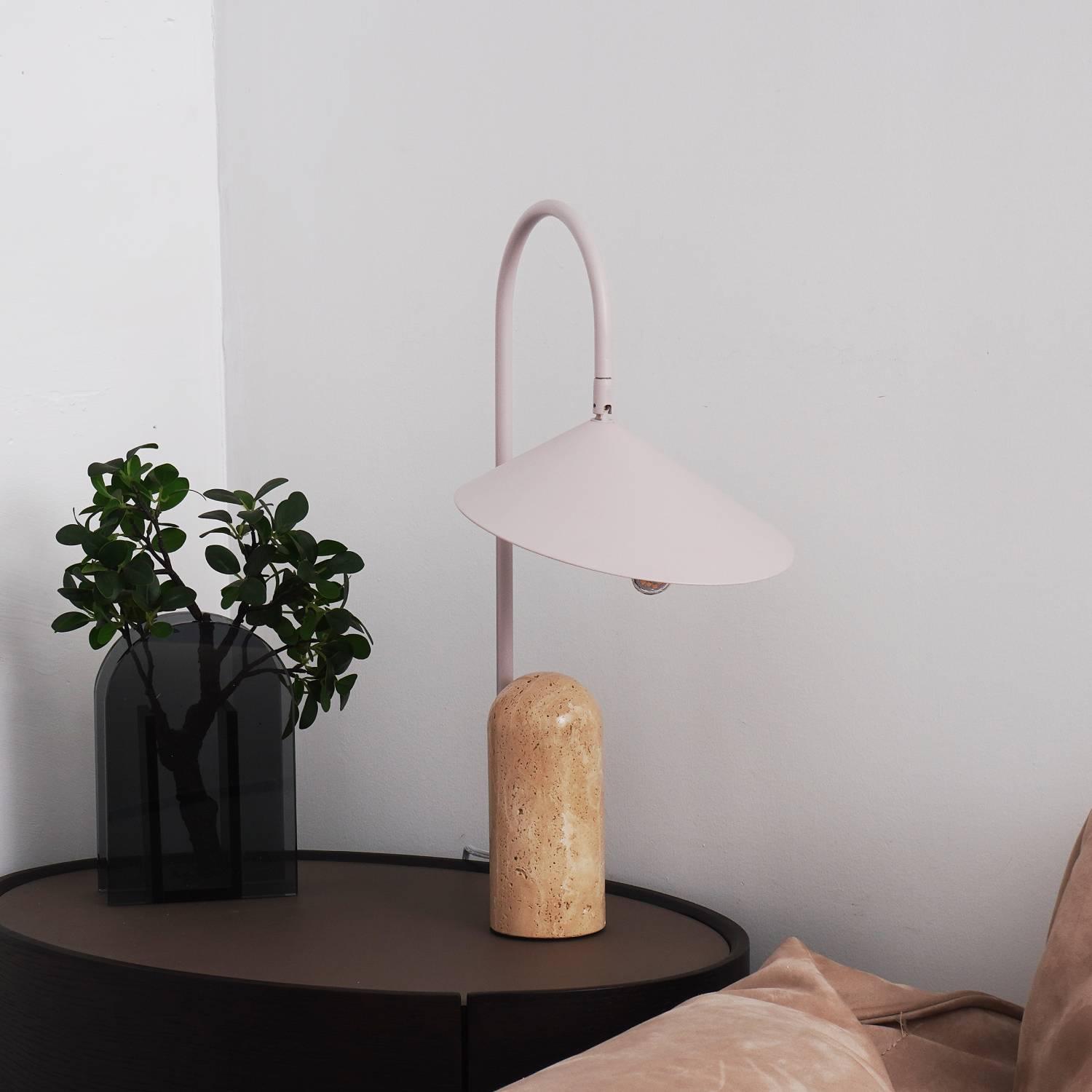 Travertine Table Lamp | Modern Marble Bedside Light for Bedroom & Living Room | Lologe