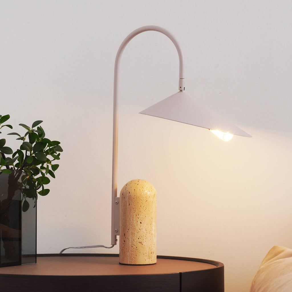 Travertine Table Lamp | Modern Marble Bedside Light for Bedroom & Living Room | Lologe