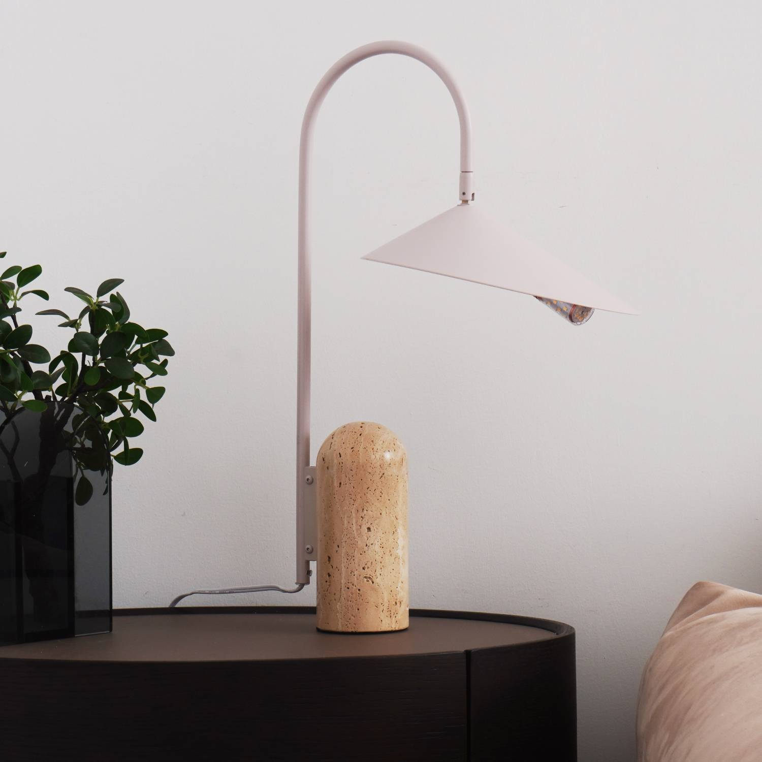 Travertine Table Lamp | Modern Marble Bedside Light for Bedroom & Living Room | Lologe