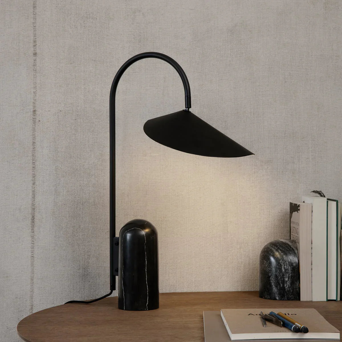 Travertine Table Lamp | Modern Marble Bedside Light for Bedroom & Living Room | Lologe