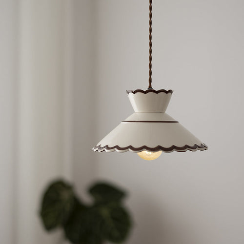 French Ceramic Iron Cone Pendant Light | Bedroom Living Room | Lologe