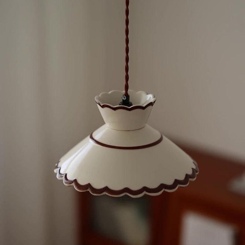 French Ceramic Iron Cone Pendant Light | Bedroom Living Room | Lologe