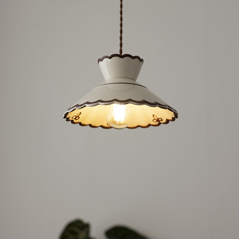 French Ceramic Iron Cone Pendant Light | Bedroom Living Room | Lologe