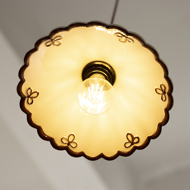 French Ceramic Iron Cone Pendant Light | Bedroom Living Room | Lologe