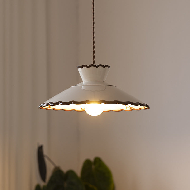 French Ceramic Iron Cone Pendant Light | Bedroom Living Room | Lologe