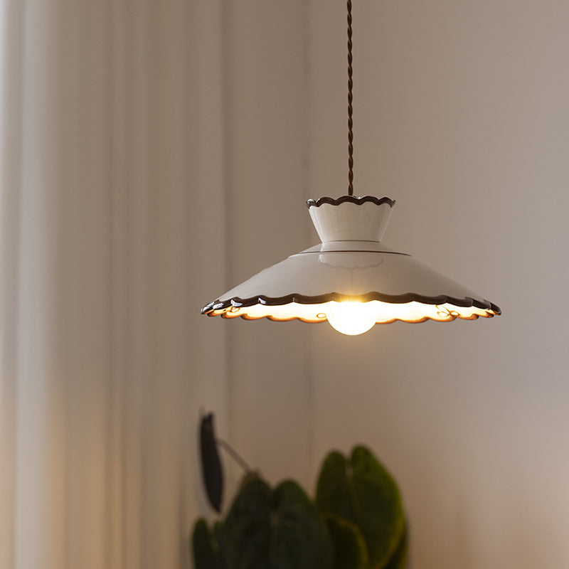 French Ceramic Iron Cone Pendant Light | Bedroom Living Room | Lologe