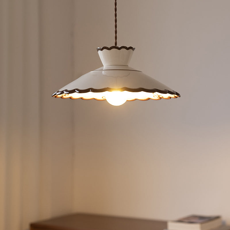 French Ceramic Iron Cone Pendant Light | Bedroom Living Room | Lologe