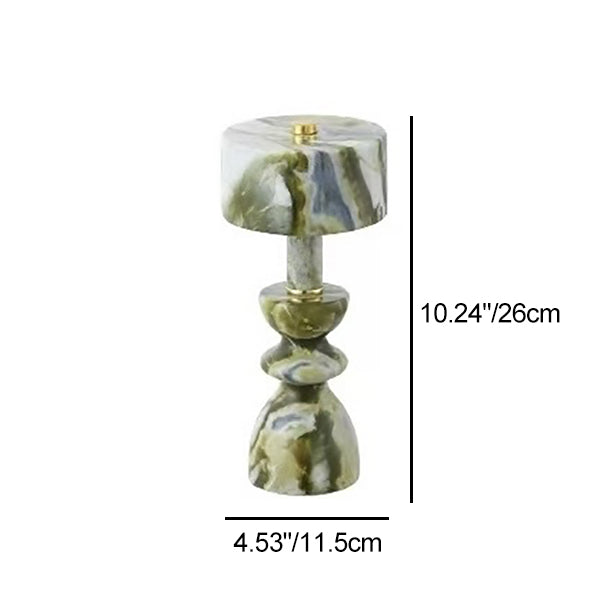 Modern Aluminum Table Lamp | Bedroom Living Room | Marble Shade | USB LED | Minimalist | Lologe