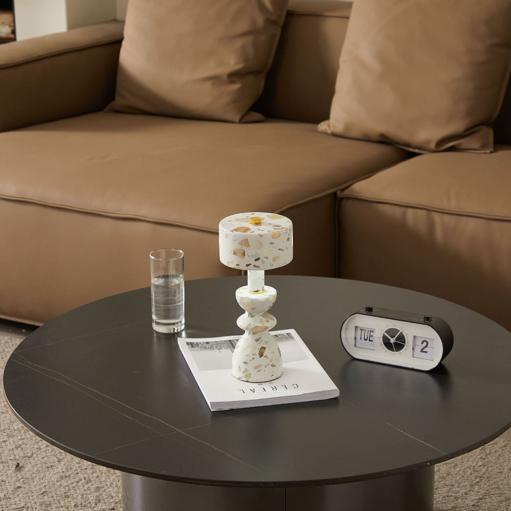 Modern Aluminum Table Lamp | Bedroom Living Room | Marble Shade | USB LED | Minimalist | Lologe