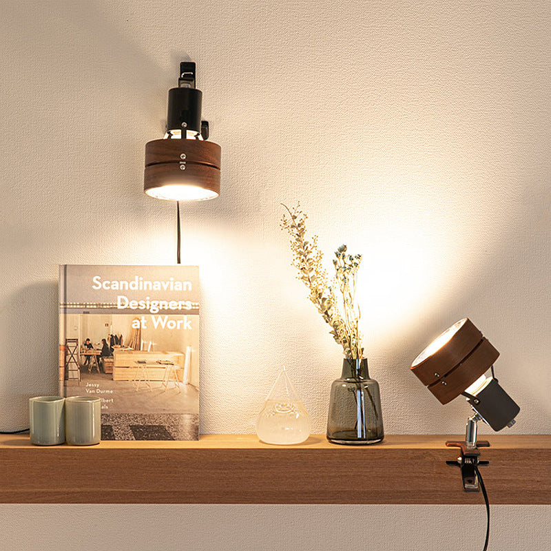 Japanese Bedroom Table Lamp | Wood Iron Acrylic Clip Design | Lologe