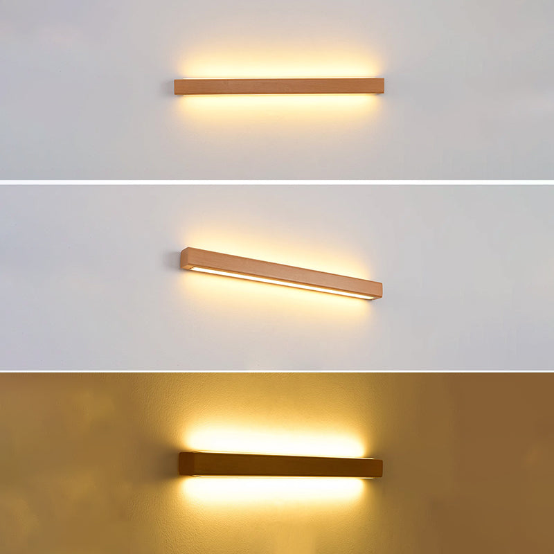 Wood LED Wall Sconce for Bathroom Vanity | Solid Wood Minimalist Design | Lologe