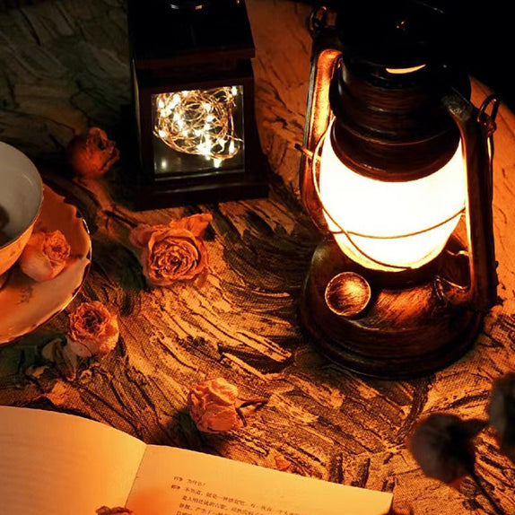 Vintage Rechargeable LED Table Lamp | Iron Acrylic | Cylinder Design | Modern Bedroom | Lologe