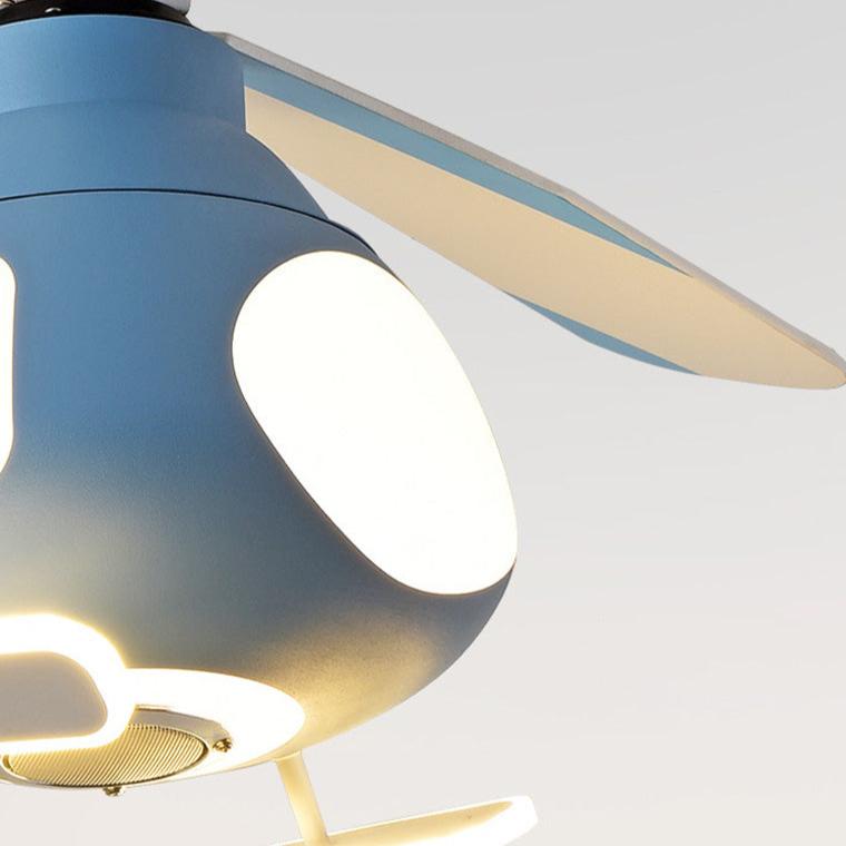LED Ceiling Fan Light | Kids Helicopter Design | Iron Acrylic | Semi-Flush Mount | Lologe