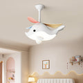 LED Ceiling Fan Light | For Bedroom | Iron Acrylic ABS | Whale Semi-Flush Mount | Lologe