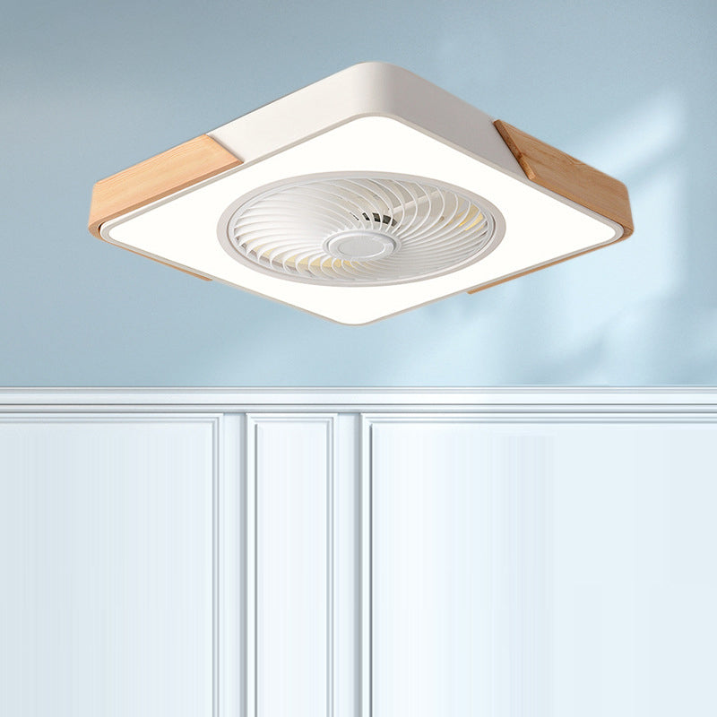 Scandinavian Wood Ceiling Fan Light | LED Semi Flush Mount Bedroom | Lologe