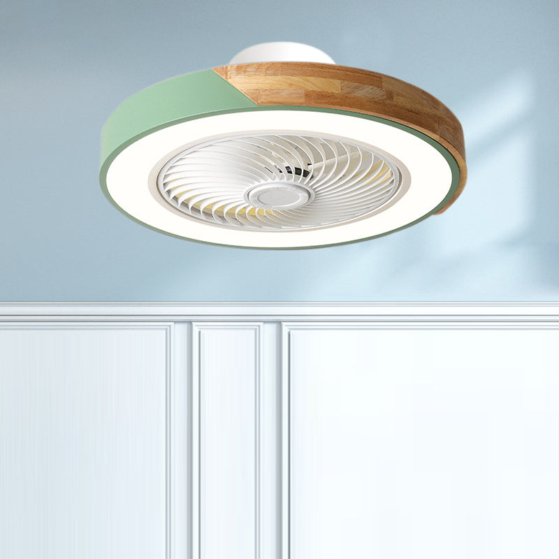 Scandinavian Wood Ceiling Fan Light | LED Semi Flush Mount Bedroom | Lologe