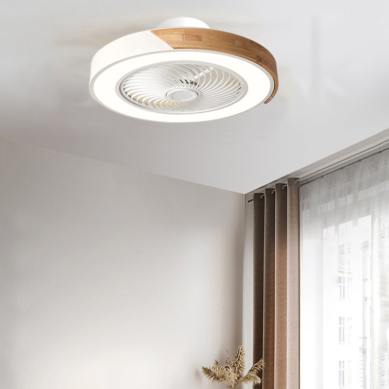 Scandinavian Wood Ceiling Fan Light | LED Semi Flush Mount Bedroom | Lologe