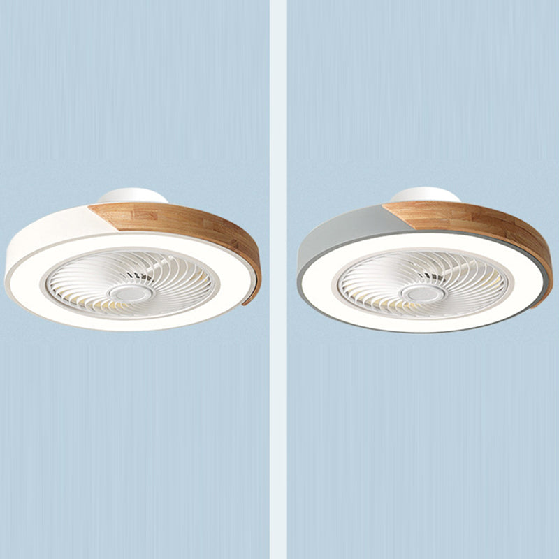 Scandinavian Wood Ceiling Fan Light | LED Semi Flush Mount Bedroom | Lologe