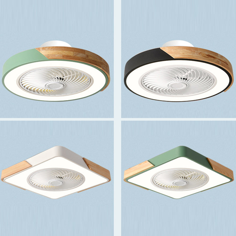 Scandinavian Wood Ceiling Fan Light | LED Semi Flush Mount Bedroom | Lologe