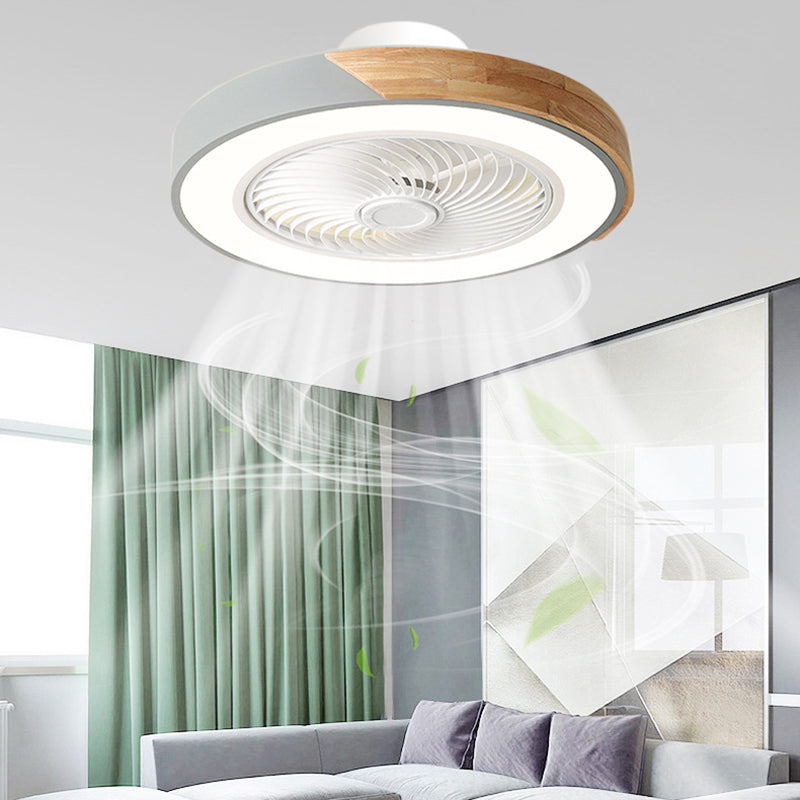 Scandinavian Wood Ceiling Fan Light | LED Semi Flush Mount Bedroom | Lologe