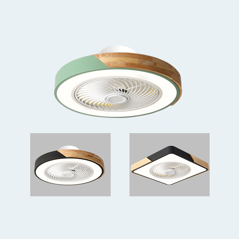 Scandinavian Wood Ceiling Fan Light | LED Semi Flush Mount Bedroom | Lologe