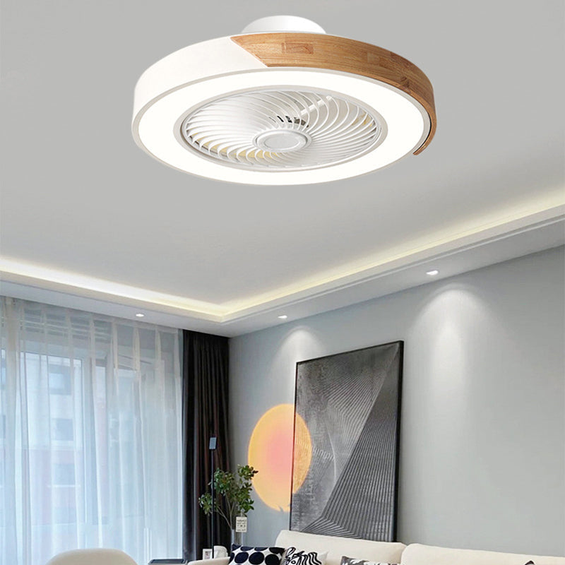 Scandinavian Wood Ceiling Fan Light | LED Semi Flush Mount Bedroom | Lologe