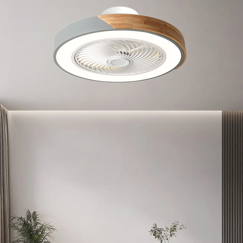Scandinavian Wood Ceiling Fan Light | LED Semi Flush Mount Bedroom | Lologe