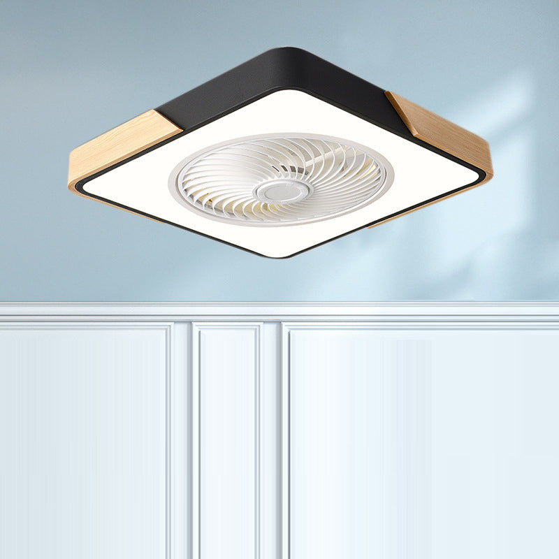 Scandinavian Wood Ceiling Fan Light | LED Semi Flush Mount Bedroom | Lologe