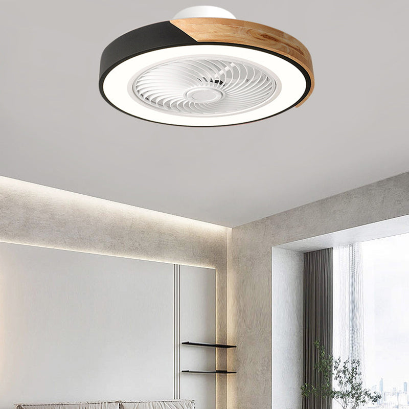 Scandinavian Wood Ceiling Fan Light | LED Semi Flush Mount Bedroom | Lologe