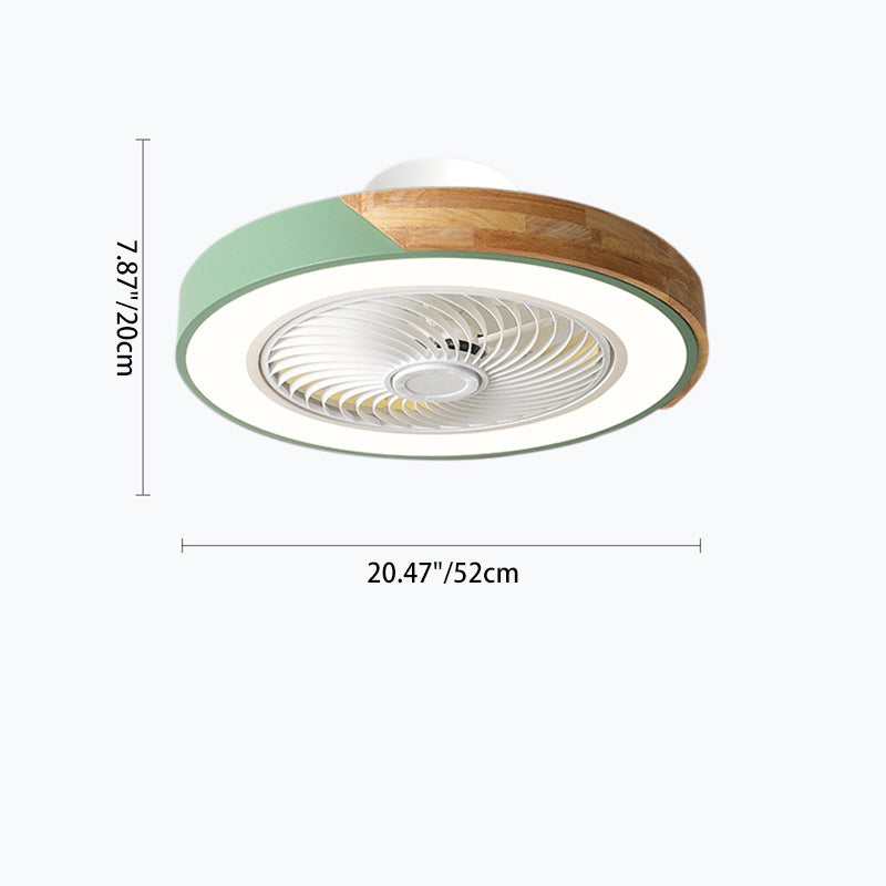 Scandinavian Wood Ceiling Fan Light | LED Semi Flush Mount Bedroom | Lologe