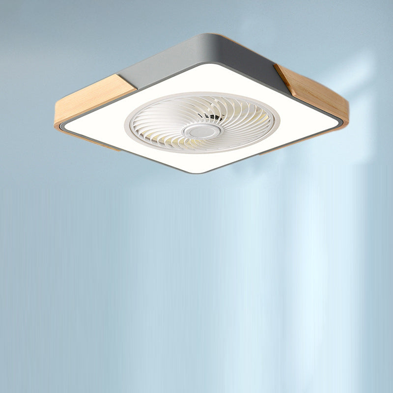 Scandinavian Wood Ceiling Fan Light | LED Semi Flush Mount Bedroom | Lologe