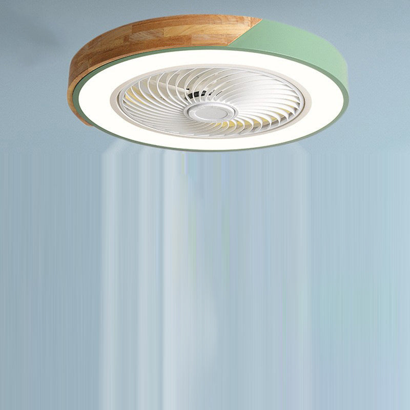 Scandinavian Wood Ceiling Fan Light | LED Semi Flush Mount Bedroom | Lologe