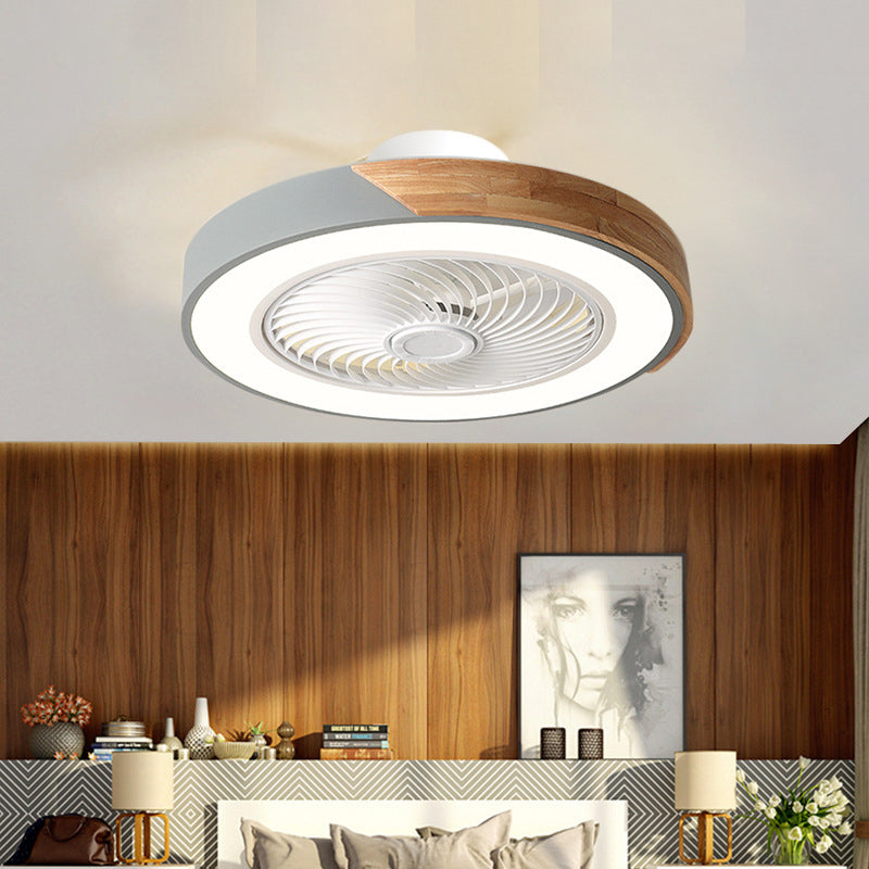 Scandinavian Wood Ceiling Fan Light | LED Semi Flush Mount Bedroom | Lologe