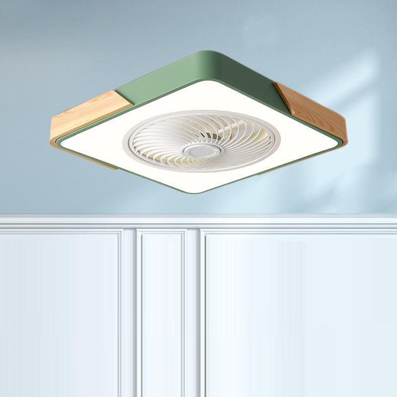 Scandinavian Wood Ceiling Fan Light | LED Semi Flush Mount Bedroom | Lologe