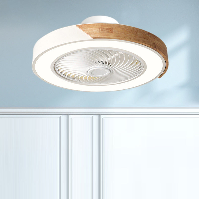 Scandinavian Wood Ceiling Fan Light | LED Semi Flush Mount Bedroom | Lologe