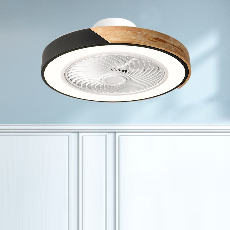Scandinavian Wood Ceiling Fan Light | LED Semi Flush Mount Bedroom | Lologe