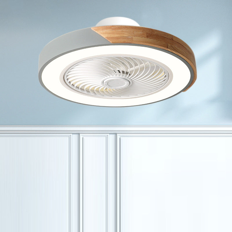 Scandinavian Wood Ceiling Fan Light | LED Semi Flush Mount Bedroom | Lologe