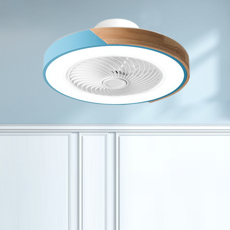 Scandinavian Wood Ceiling Fan Light | LED Semi Flush Mount Bedroom | Lologe